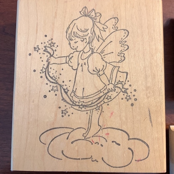 Fairy and Ballerina Wood Block Rubber Stamp Set of Three - Picture 4 of 11